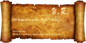 Urbanovics Réka névjegykártya