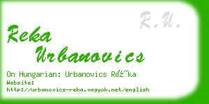 reka urbanovics business card